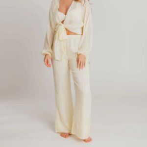 Jacquie the label- Ella side tie wide leg pants